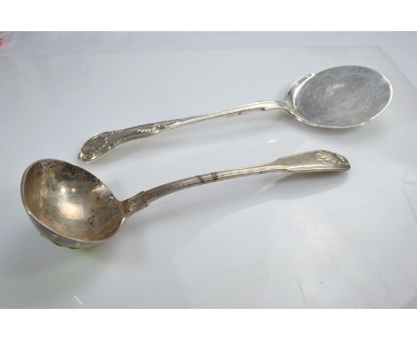 Late Victorian silver tomato server, maker MD & Sons, London 1894, & a Victorian silver sauce ladle, maker WE, London 1841, g