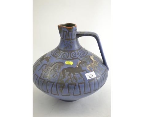 Vintage Pergamon Ceramano jug/pitcher by Hans Welling 1950-1960, made in West Germany, dia. 28cm 