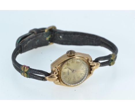 Rotary 9ct gold cased ladies watch, case diameter 18mmRunning order unknown 