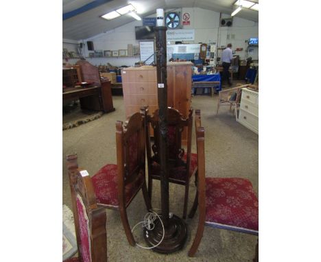 EARLY 20TH CENTURY HARDWOOD ORIENTAL CARVED STANDARD LAMP (LACKING SHADE)   