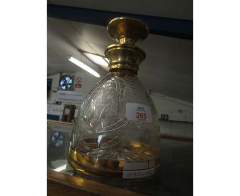 GOOD QUALITY BOHEMIAN GILT AND CUT GLASS DECANTER   