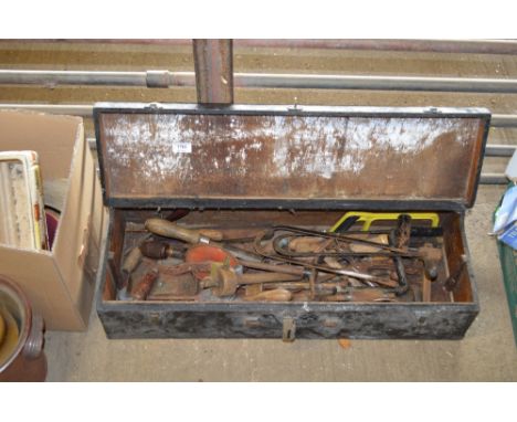 A carpenters tool box and contents