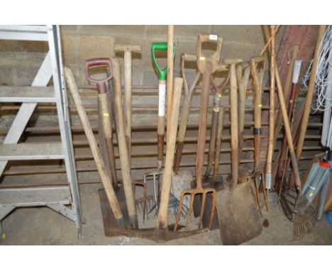 A large quantity of gardening tools