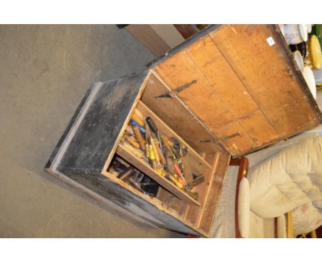 A carpenter's tool trunk and contents
