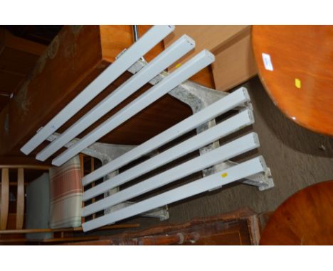 A plastic garden bench 