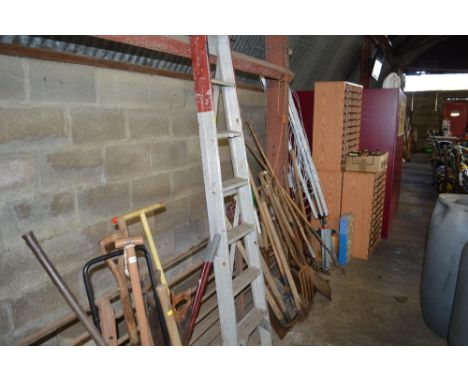 An aluminium step ladder 