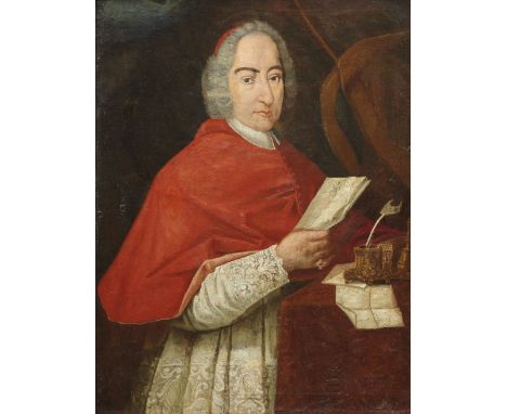 SCUOLA ITALIANA DEL XVIII SECOLO Ritratto di cardinale Olio su tela.&nbsp; 99 x 76,5 cm - Portrait of a cardinal Oil on canva