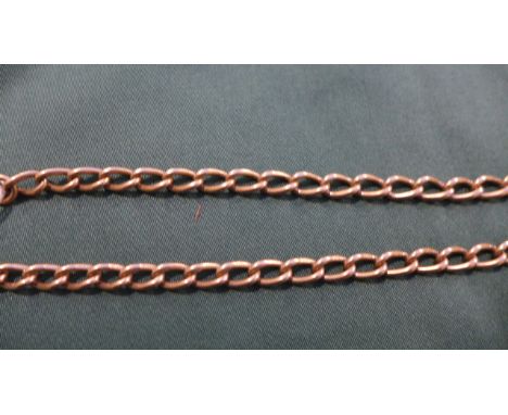 GOLD ALBERT CURB LINK CHAIN WITH SWIVEL CATCH HALLMARKED 15 CT. CHESTER 1906 (53.5gms)