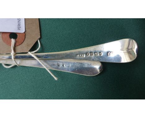 Georgian silver sauce ladle and another larger (London 1857)