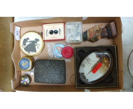 Magpie lot of trinket boxes, paperweights, etc