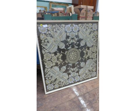 Framed, Moroccan silk print