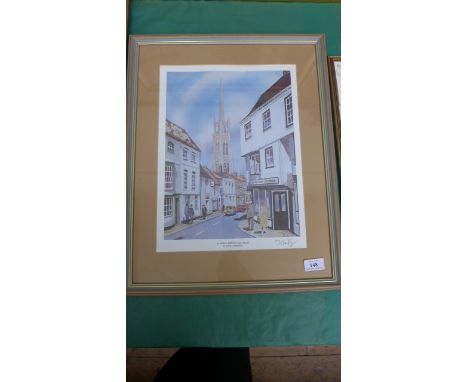 Limited edition framed print of St James Church, Louth from Upgate by David Cuppleditch 