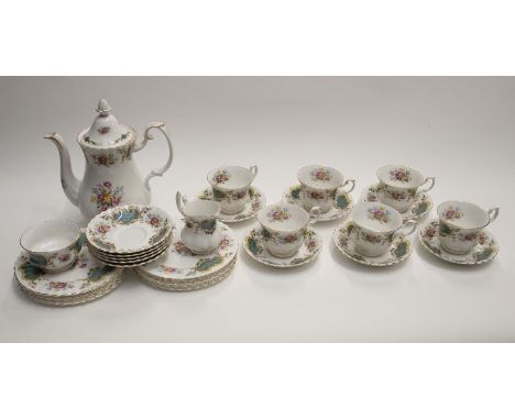 Royal Albert Berkeley tea service complete with teapot, ten pieces, all in good condition&nbsp;