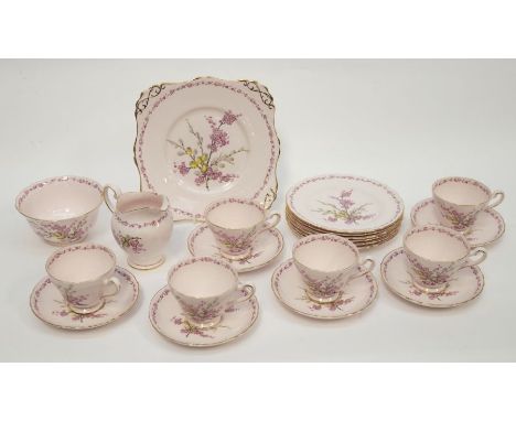 A Tuscan Fine English Bone China "April Beauty" Tea Service, with a six place setting