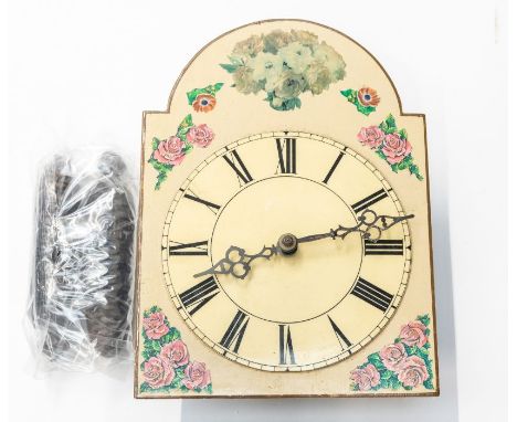 An Austrian style wall clock or Sheld clock, with wooden arch dial AF