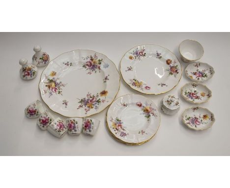 A quantity of Royal Crown Derby Olde Avesbury, posies and a plain white Royal Crown Derby tea service (2 boxes)