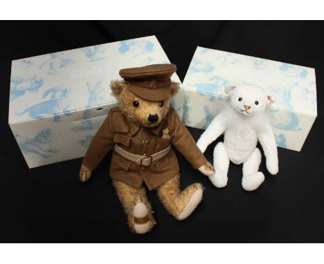 Two modern Steiff teddy bears - A Tommy WWI Teddy bear and a Lace teddy bear, both boxed.