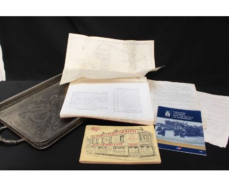 A typed manuscript of the History of Portsmouth Dockyard, together with a collection of Portsmouth related ephemera and a sil