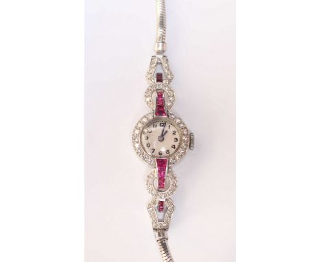 A ladies 9ct gold wrist watch, the silvered dial with Arabic numerals, the 17-ruby cal. 654 movement signed Cortebert. The ca