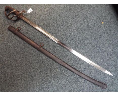 An 1821 British light cavalry troopers sword with metal scabbard - - NOTE: Please read 'Important Information' contained in L