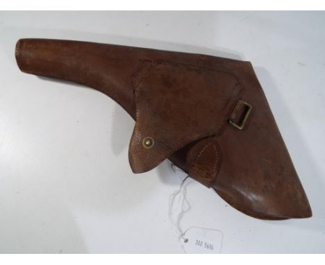 A leather army pistol holster for a Webley British .455 Revolver WW1/WW2  - NOTE: Please read 'Important Information' contain