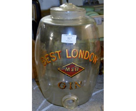 OLD GLASS M&B BEST LONDON GIN DECANTER     