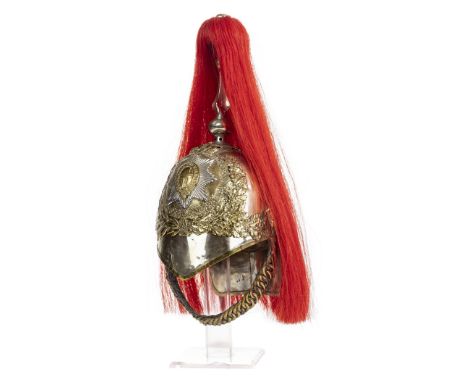 *Royal Horse Guards. Elizabeth II period Trooper's helmet,  the nickel skull with bi-metal helmet plate, silvered plume holde