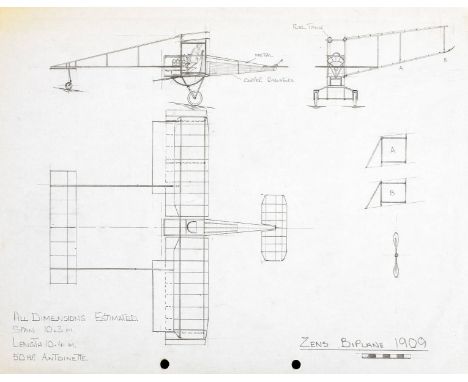 *Pioneer Model Aircraft. The technical drawings and notes archive of a pioneer aviation model maker,  comprising 18 ring bind