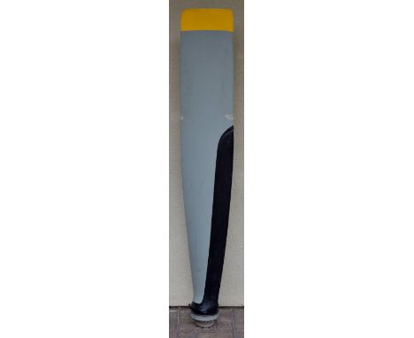 *Propeller. Vickers Viscount metal propeller,  grey finish with black and yellow finish, with various serial numbers, 165.5cm
