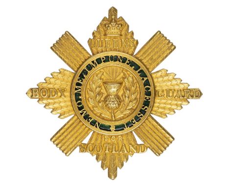 *The Royal Company of Archers. Queens Body Guard for Scotland sash badge,  gilt metal crowned four point star dispersed by cr
