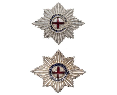 *Coldstream Guards. Officer's Pagri,  silver badge, Birmingham 1899, the faceted Garter Star with pierced gilt garter on blue