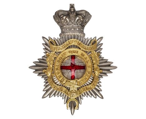 *Northamptonshire &amp; Rutland Militia. Scarce Officer's Shako Plate 1861-1869,  crowned eight point star back plate with la