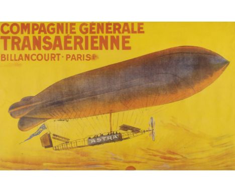 * Compagne Generale Transaerienne, Billancourt, Paris, circa 1909,  colour lithograph poster (the upper sheet only of a 2-she