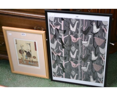 JMW Turner, after, The Great Western Railway, 51cm x 69cm, photographic print, framed; W Heath Robinson, after, The Wart Chai