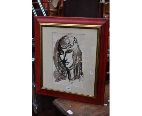 W Morgan 
Portrait of a Young Lady
signed, watercolour, 1964