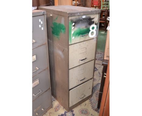 A Vintage four drawer metal filing cabinet