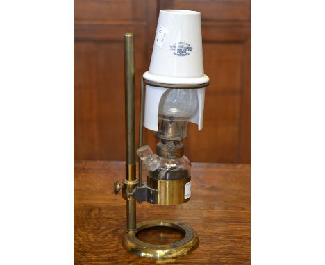 A J Swift and Son University Optical Works, Tottenham Court Road, London bass oil lamp with height adjustable reservoir and c