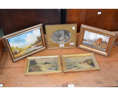 Dutch School (20th century)
Riverside Buildings
oil on board; another, Covered Wagon; others, a Le Blond print; etc (5) 