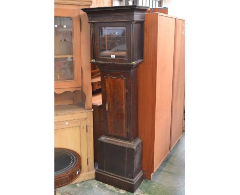 A mid 18th century oak longcase clock case