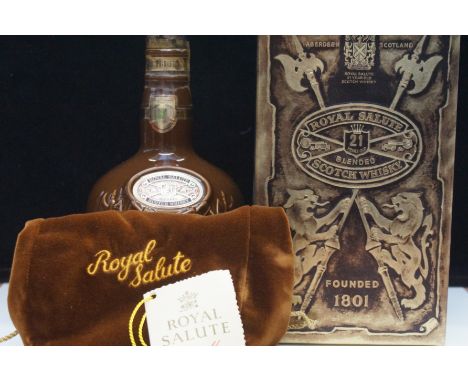 Chivas regal royal salute, 21 year old blended scotch whiskey in cloth, bag &amp; carton. 70cl 40%vol (Brown flagon)