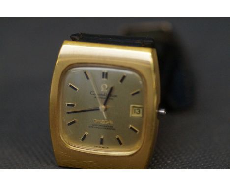 A vintage Omega Constellation automatic wristwatch with date app 3 o clock crown missing with Omega box  