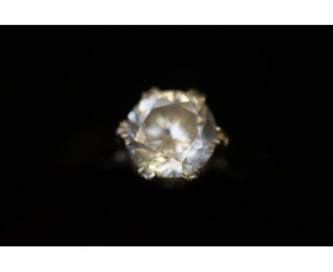 Round brilliant cut solitaire diamond ring, approximatley 1.5ct diamond set in a 18ct gold band, size- O. Clarity- unknown.  