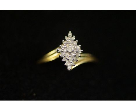 14ct gold diamond cluster ring