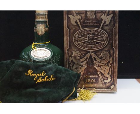 Chivas regal royal salute, 21 year old blended scotch whiskey in cloth, bag &amp; carton. 70cl 40%vol(Emerald flagon)