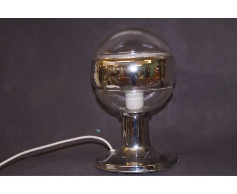 A mid century retro glass and chrome table lamp 31cm 