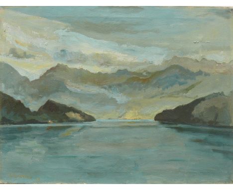 Ermini, Arturo (Baden-Baden 1911 - 1996 Basel)"Am Lago di Lugano"; ÖL/LW; links unten sign. und dat. 46; 60 x 80 cm; ohne Rah