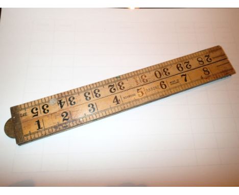 Vintage Rabone No 1167 boxwood 3ft folding ruler 