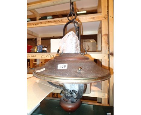 Dutch style hanging lamp with copper shade 