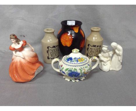 LOT OF DECORATIVE CERAMICSincluding Poole vase, Goebel figures, Carlton Ware ginger jar, etc 