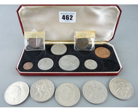 Small collection of vintage British coinage and commemorative crowns